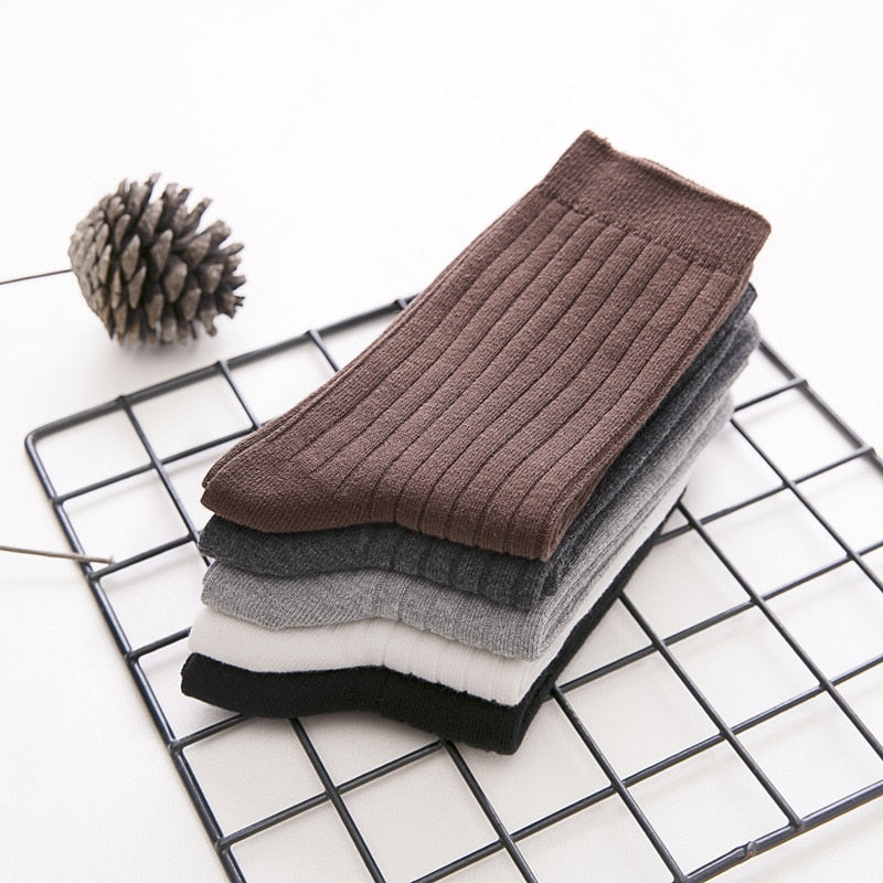 5 Pairs/Set   Men's socks cotton solid color Daily socks unisex male casual sock men winter warm sox 2020