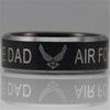 Free Shipping YGK JEWELRY Hot Sales 8MM Military Air Force Dad Design Men's Black Tungsten Comfort Fit Ring
