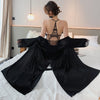 Two-piece Women's pajamas hollow sexy Lace Tower sling nightdress Ladies ice silk nightgown Bathrobe Suspender Home Service
