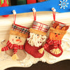Christmas Stocking Small Plaid Santa Claus Sock Gift Bag Kids Xmas Decor Bauble Candy Bag Christmas Tree Ornaments Decoration