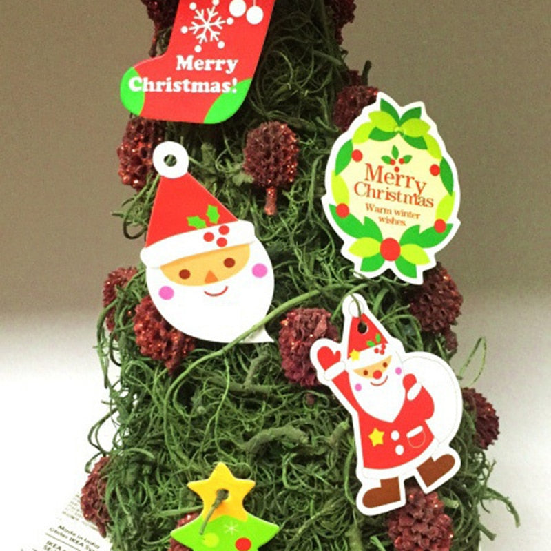 50PCs New Christmas Ornaments Xmas Tree Santa Claus Pendants Drop Christmas Decorations For Home Navidad Decoracion