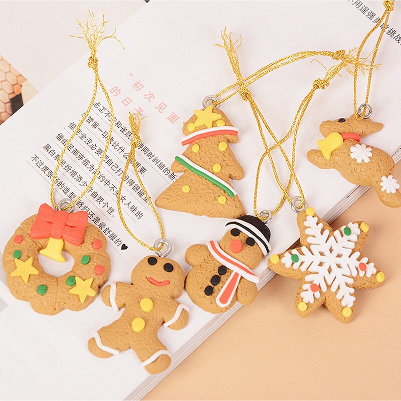 6pcs/lot Santa Claus Snowman Deer Pendant Chrismas Tree Ornaments New Year Party Supplies Christmas Decoration For Home