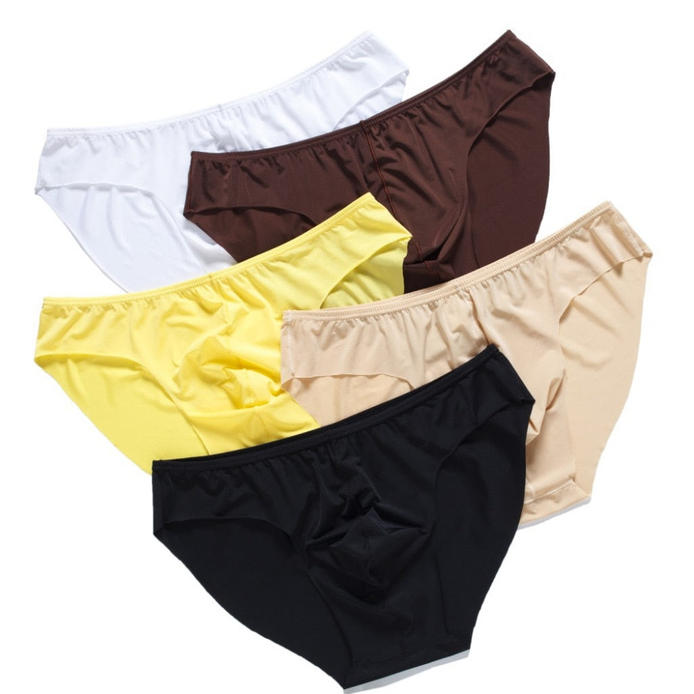 Underwear for men ice silk summer seamless briefs male casual underpants men's shorts gay underwear plus size pants wholesale